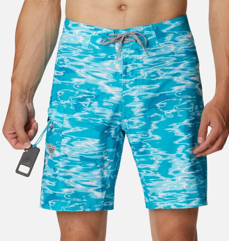 Turquoise Columbia PFG Offshore II Board Men's Shorts | 34862DZYR