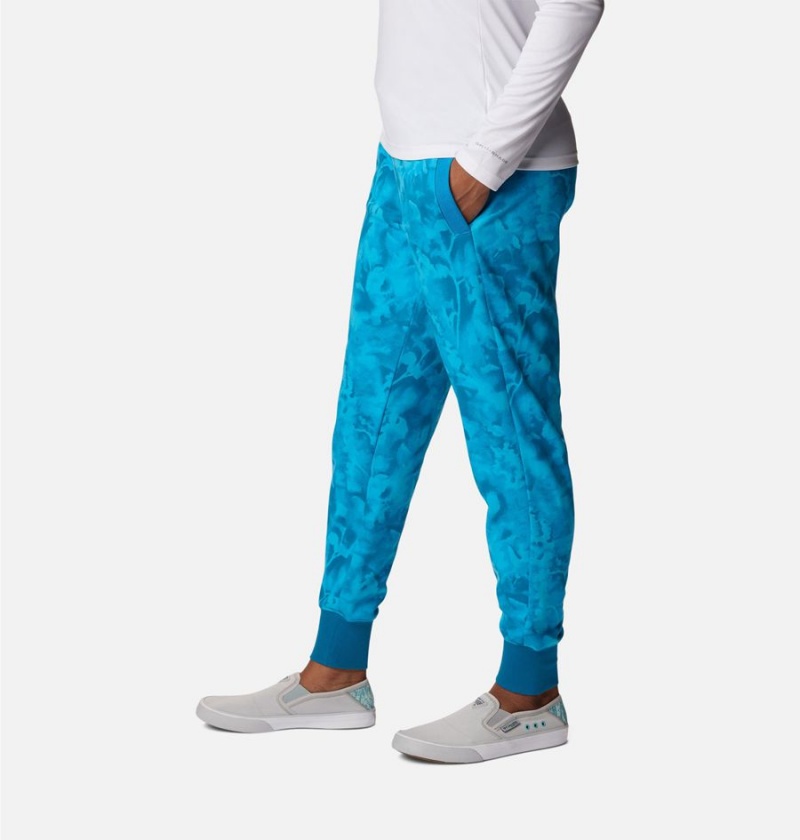 Turquoise Columbia PFG Slack Water French Terry Joggers Women's Pants | 95076ZHQI