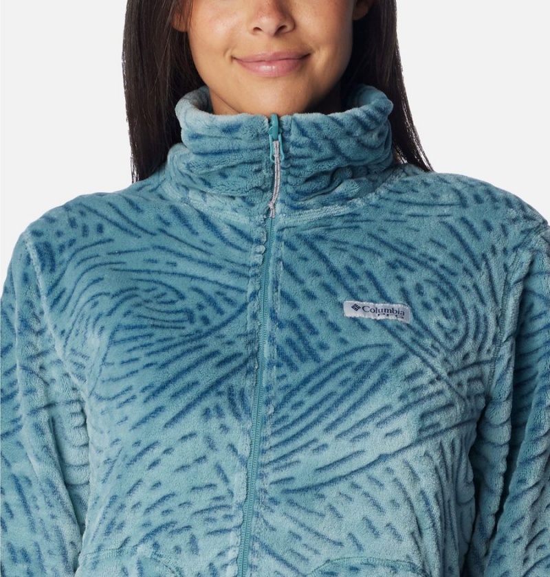 Turquoise Columbia PFG Slack Water Reversible Fleece Women's Pullover | 50749LOZB