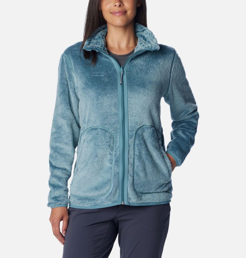 Turquoise Columbia PFG Slack Water Reversible Fleece Women's Pullover | 50749LOZB