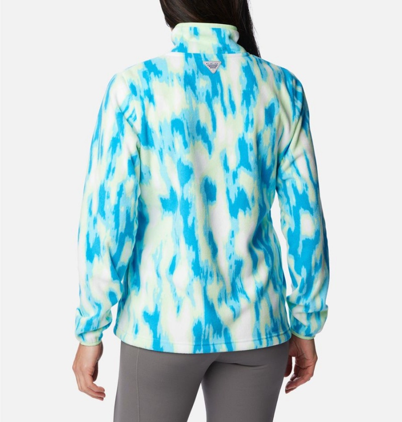 Turquoise Columbia PFG Super Tidal Quarter Zip Fleece Women's Pullover | 07218GEAF