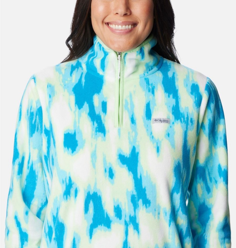 Turquoise Columbia PFG Super Tidal Quarter Zip Fleece Women's Pullover | 07218GEAF