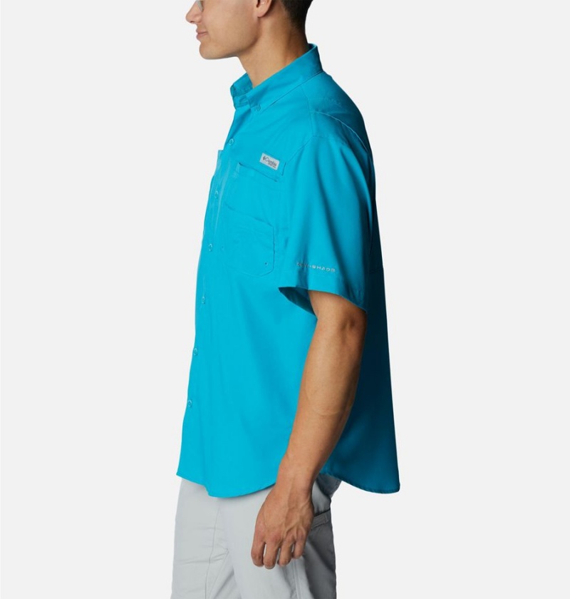 Turquoise Columbia PFG Tamiami II Short Sleeve Men's Shirt | 26908NZAE