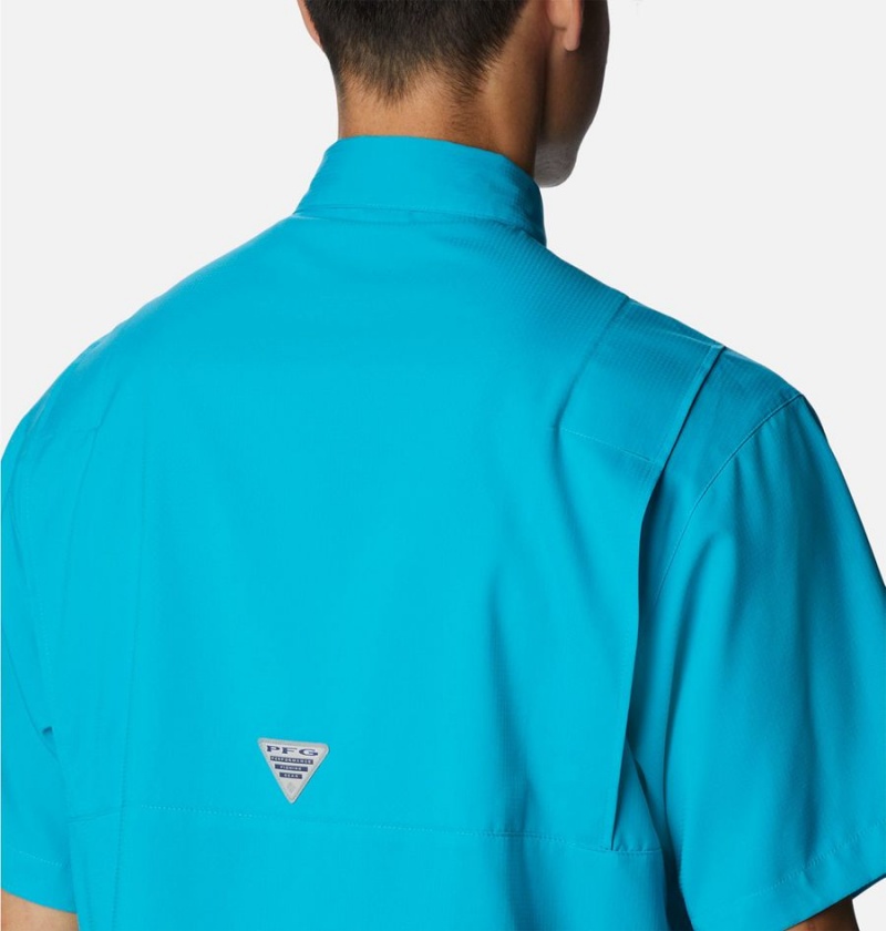 Turquoise Columbia PFG Tamiami II Short Sleeve Men's Shirt | 26908NZAE