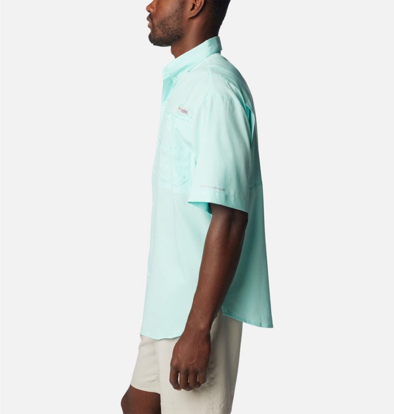 Turquoise Columbia PFG Tamiami II Short Sleeve Men's Shirt | 71392LFCU