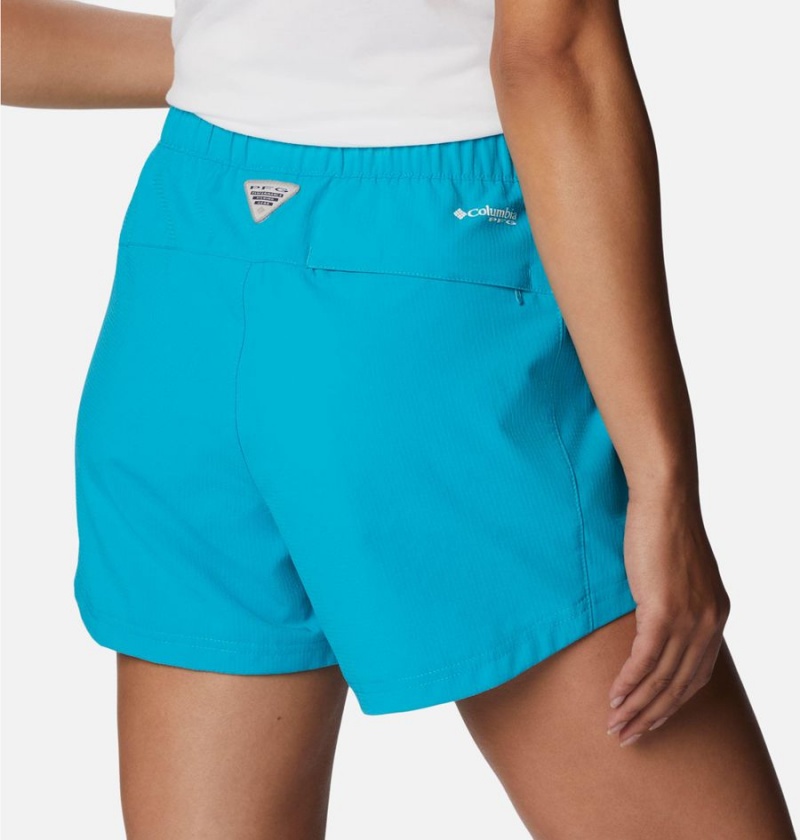 Turquoise Columbia PFG Tamiami Pull-On Women's Shorts | 71540FSLM