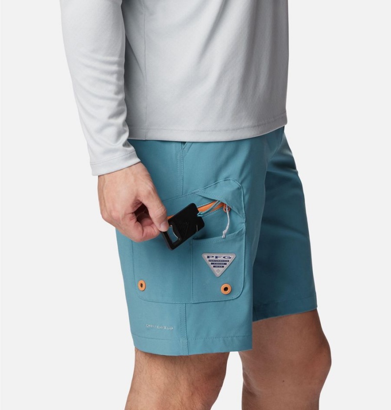 Turquoise Columbia PFG Terminal Tackle Men's Shorts | 24715XOWV