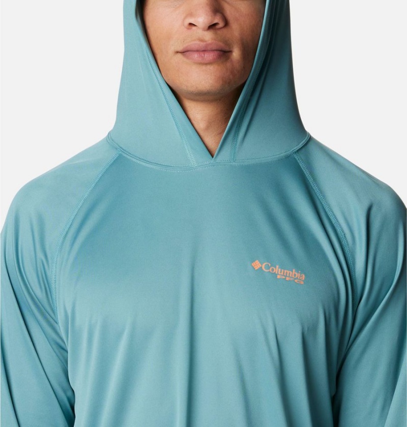 Turquoise Columbia PFG Terminal Tackle Men's Hoodie | 81509TCGL