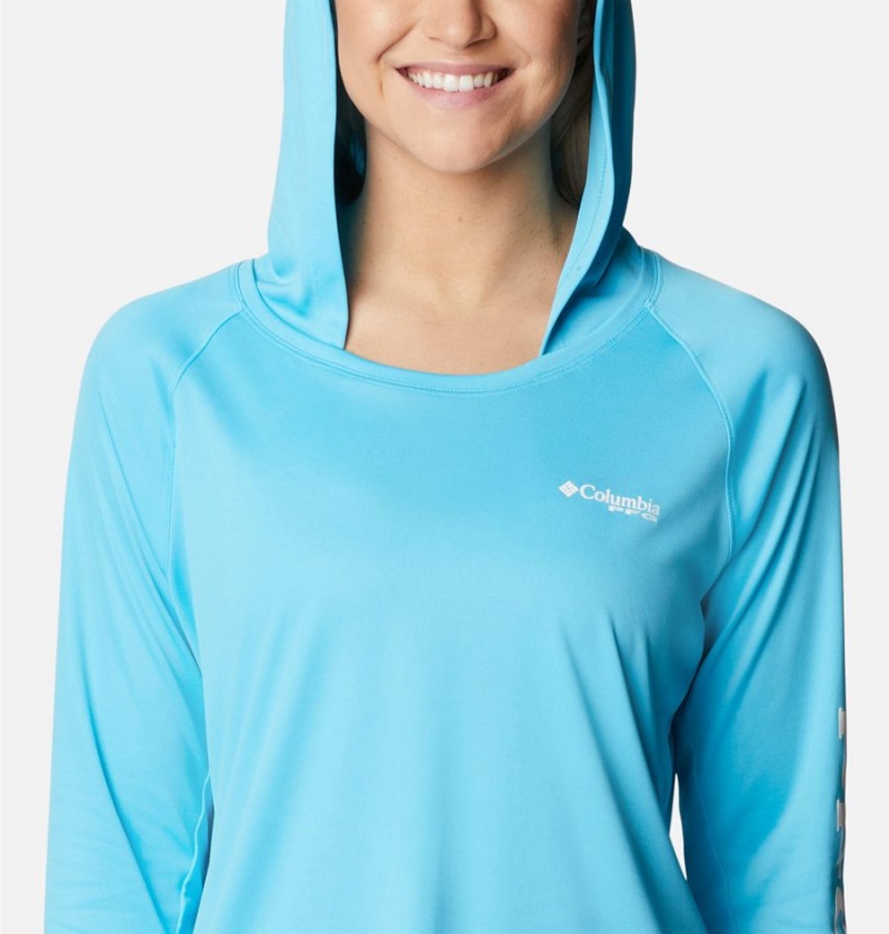 Turquoise Columbia PFG Tidal Tee Women's Hoodie | 20437VNBC