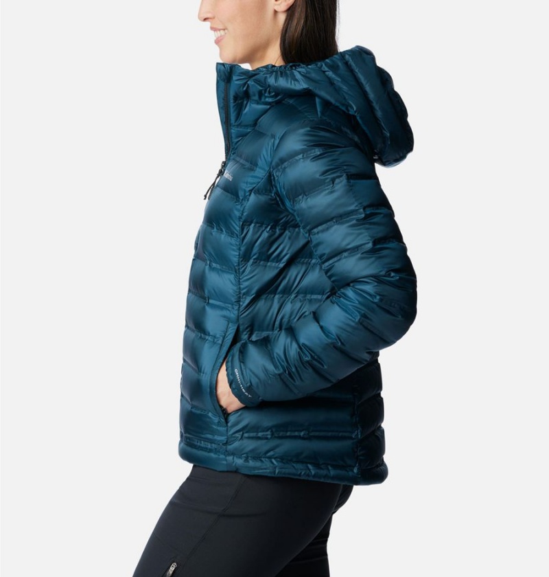 Turquoise Columbia Pebble Peak Hooded Women's Puffer Jacket | 38701SVJI