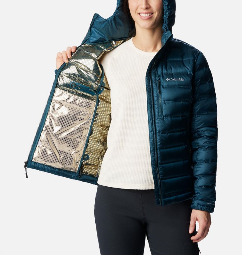 Turquoise Columbia Pebble Peak Hooded Women's Puffer Jacket | 38701SVJI