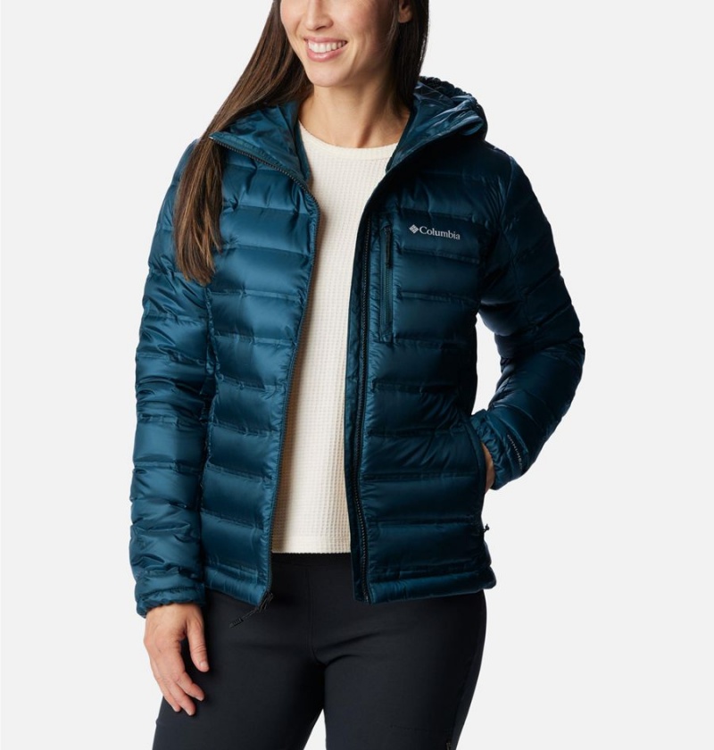 Turquoise Columbia Pebble Peak Hooded Women's Puffer Jacket | 38701SVJI