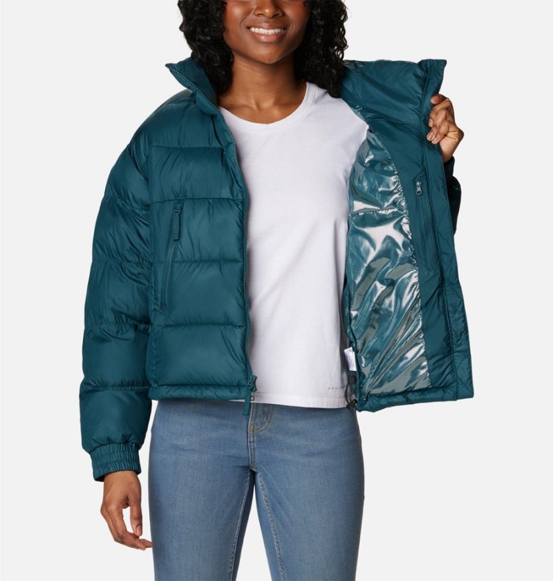 Turquoise Columbia Pike Lake II Cropped Women's Puffer Jacket | 91475APNH