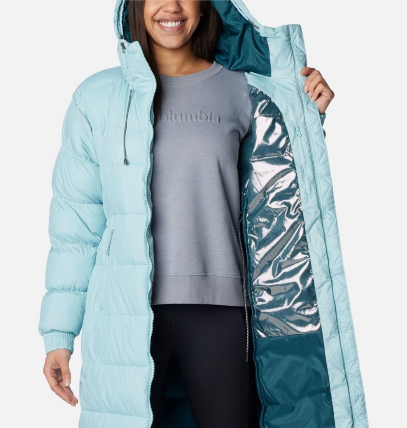 Turquoise Columbia Pike Lake II Long Women's Puffer Jacket | 79312NQBT