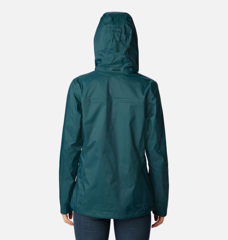 Turquoise Columbia Pouration Women's Rain Jacket | 31597FOUE