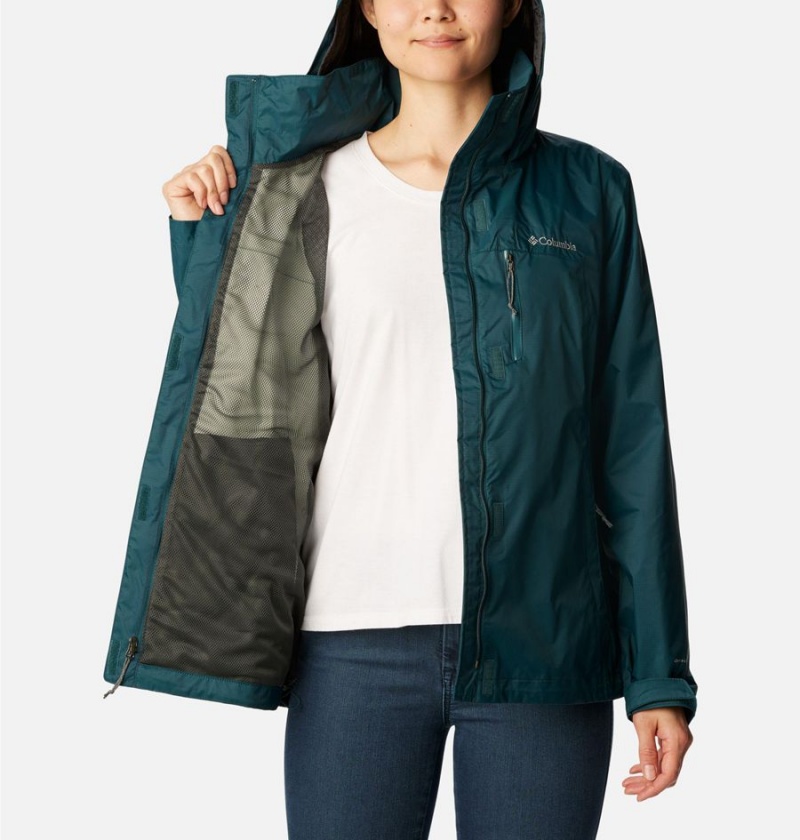 Turquoise Columbia Pouration Women's Rain Jacket | 31597FOUE