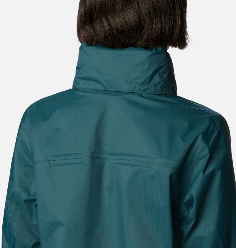 Turquoise Columbia Pouration Women's Rain Jacket | 31597FOUE