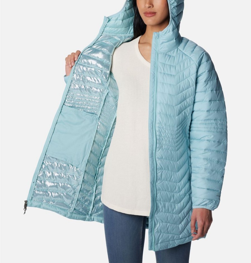 Turquoise Columbia Powder Lite Mid Women's Puffer Jacket | 93801UBGQ