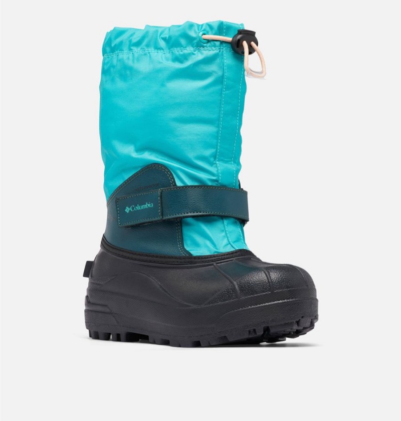 Turquoise Columbia Powderbug Forty Snow Kids' Boots | 07548EDFQ