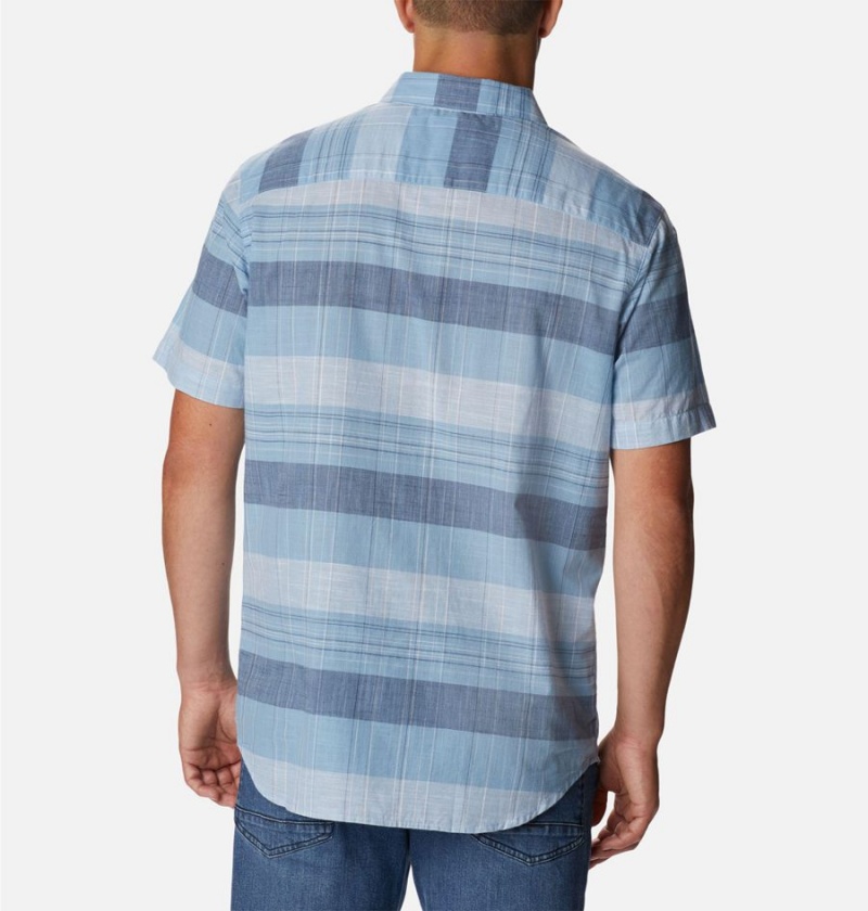 Turquoise Columbia Rapid Rivers Novelty Short Sleeve Men's Shirt | 32610NORD