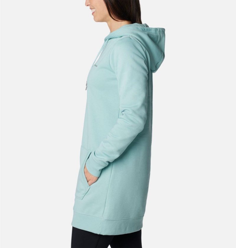 Turquoise Columbia Rush Valley Long Women's Hoodie | 74856UVKP