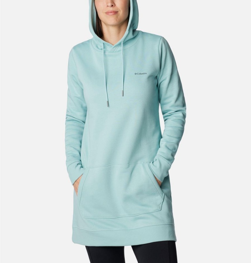 Turquoise Columbia Rush Valley Long Women's Hoodie | 74856UVKP