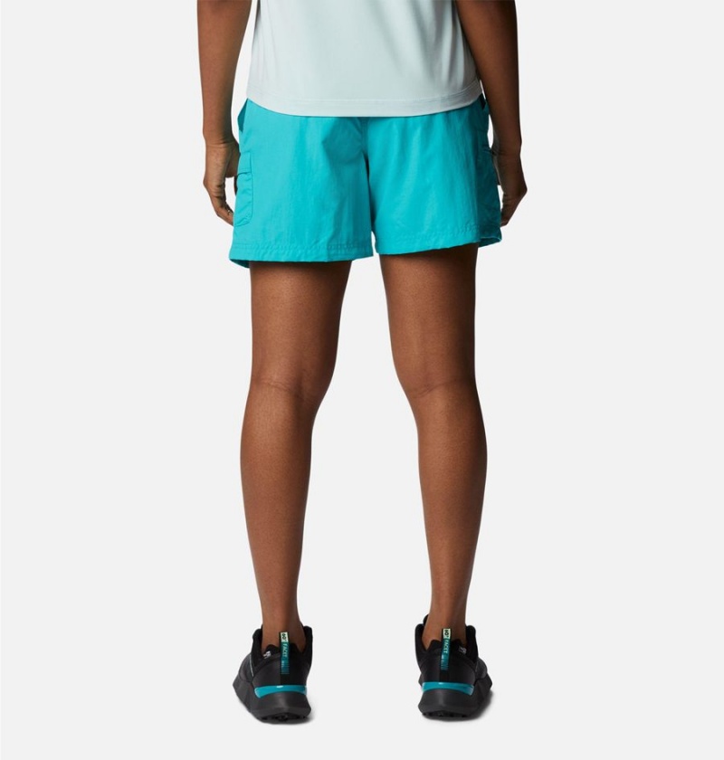 Turquoise Columbia Sandy River Cargo Women's Shorts | 59723XIVG