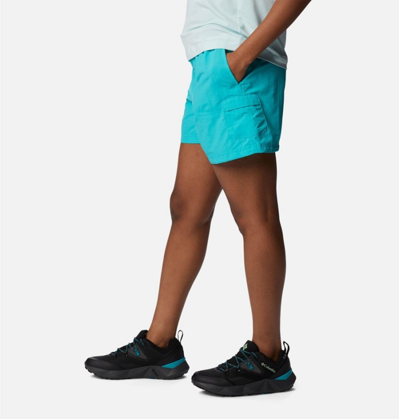 Turquoise Columbia Sandy River Cargo Women's Shorts | 59723XIVG