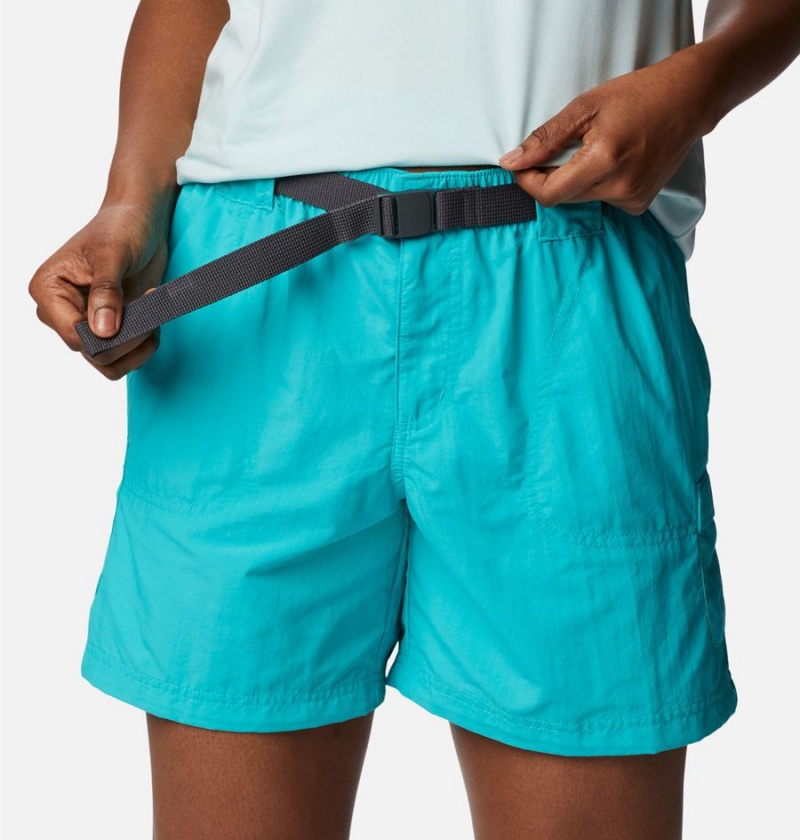 Turquoise Columbia Sandy River Cargo Women's Shorts | 59723XIVG