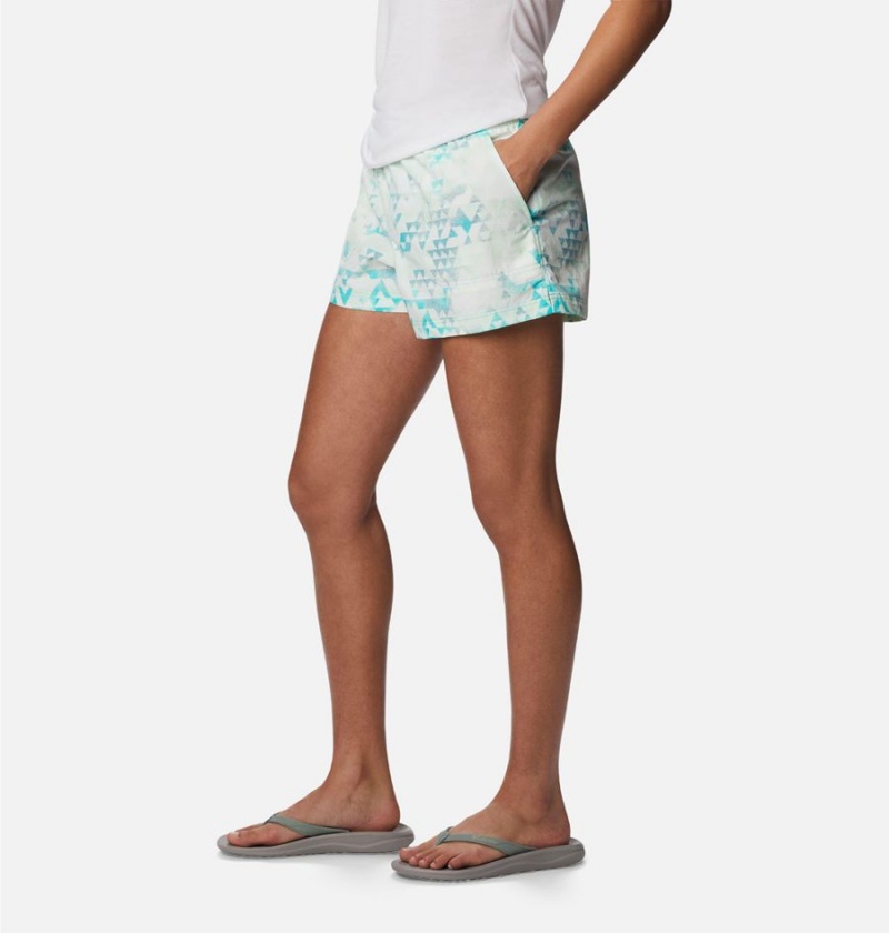 Turquoise Columbia Sandy River II Printed Women's Shorts | 46592XQHT