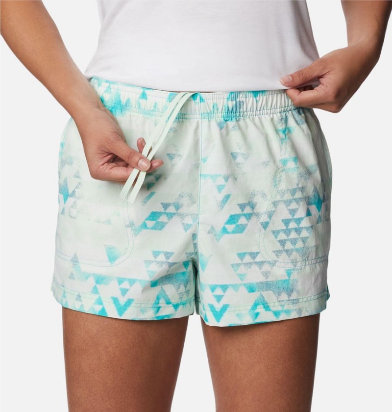 Turquoise Columbia Sandy River II Printed Women's Shorts | 46592XQHT