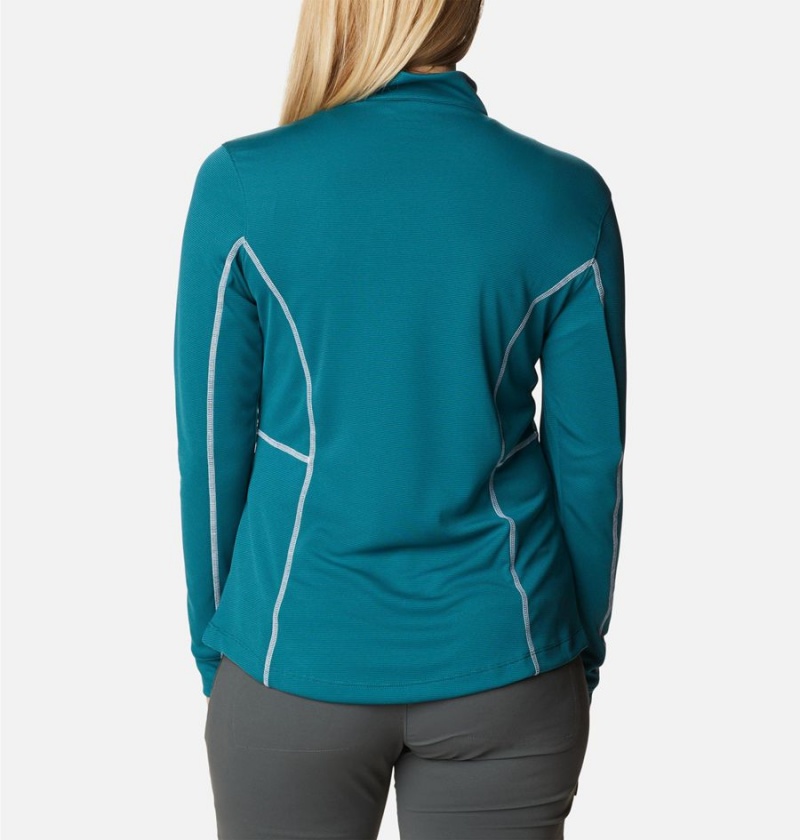 Turquoise Columbia Shotgun Quarter Zip Golf Women's Pullover | 10965PBTN