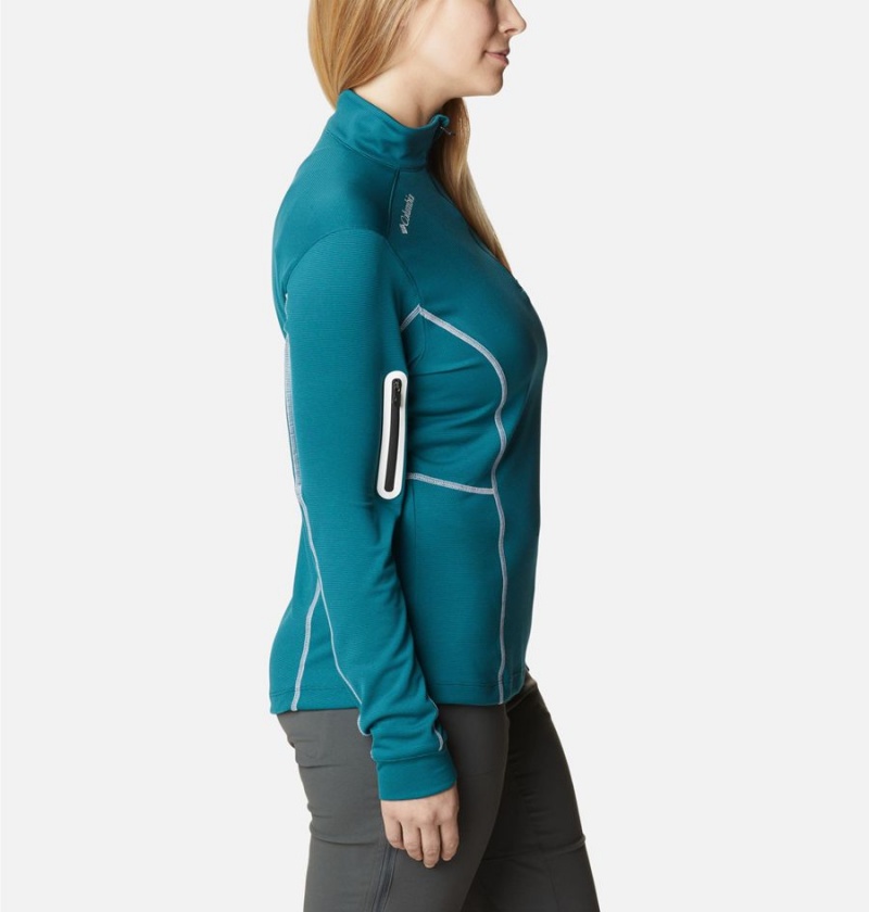 Turquoise Columbia Shotgun Quarter Zip Golf Women's Pullover | 10965PBTN