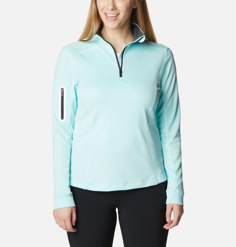 Turquoise Columbia Shotgun Quarter Zip Golf Women's Pullover | 94138WRKS