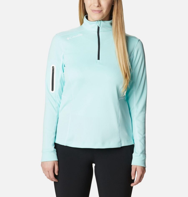 Turquoise Columbia Shotgun Quarter Zip Golf Women\'s Pullover | 94138WRKS