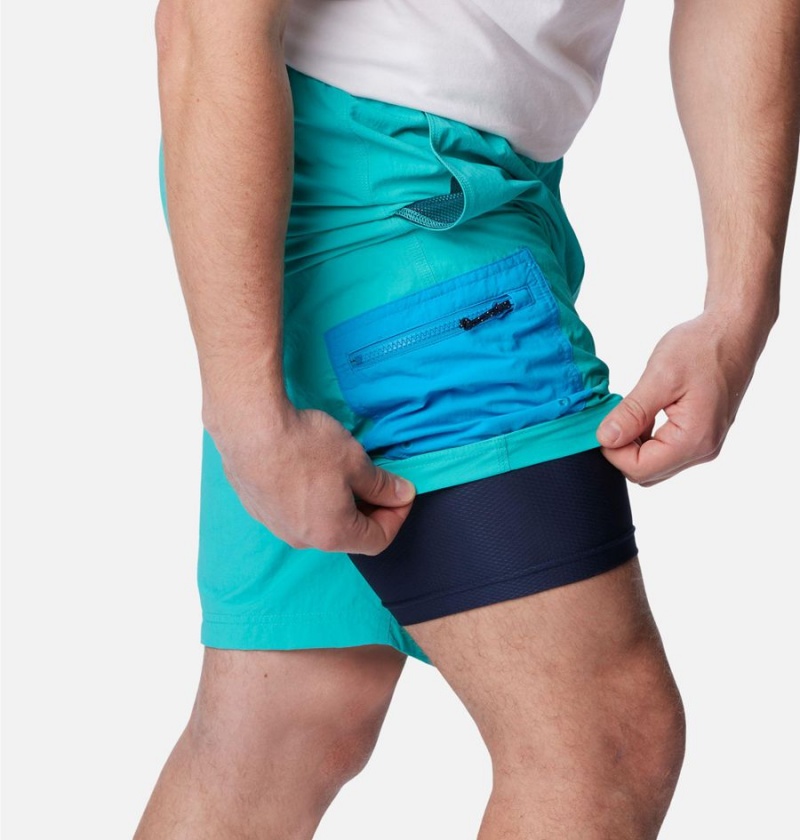 Turquoise Columbia Summerdry Brief Men's Shorts | 89214WMFO