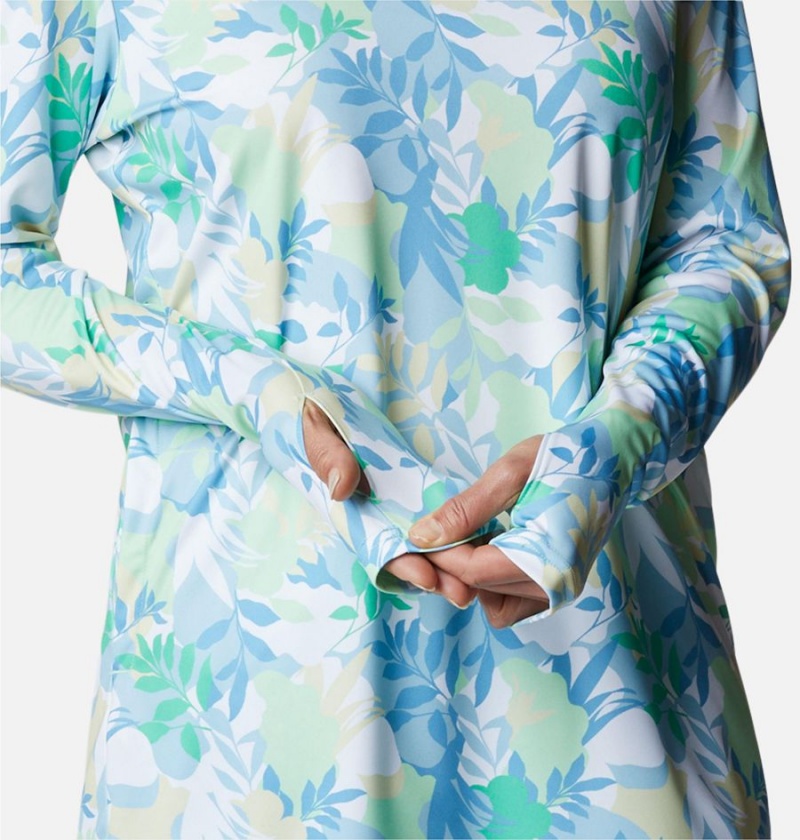 Turquoise Columbia Summerdry Coverup Printed Tunic Women's Hoodie | 84375EVIH