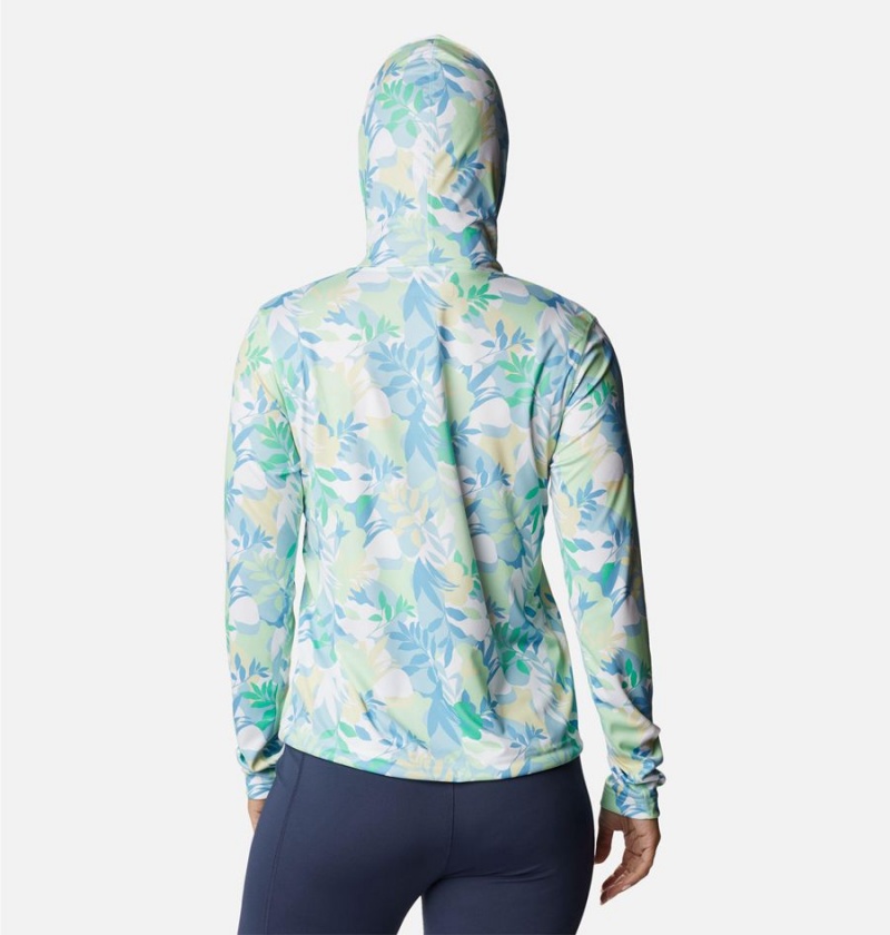 Turquoise Columbia Summerdry Long Sleeve Printed Women's Hoodie | 40623KXVM