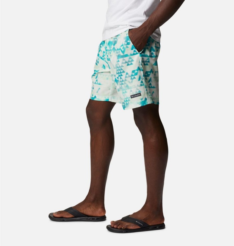 Turquoise Columbia Summertide Stretch Printed Men's Shorts | 94051EUIX