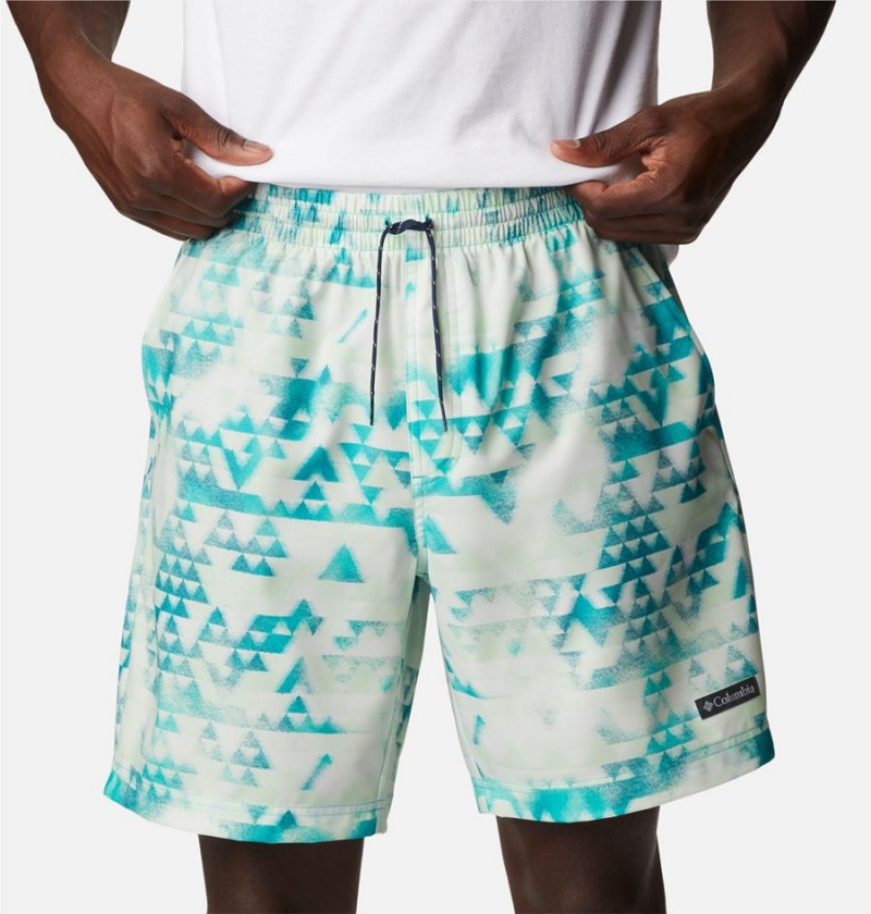 Turquoise Columbia Summertide Stretch Printed Men's Shorts | 94051EUIX