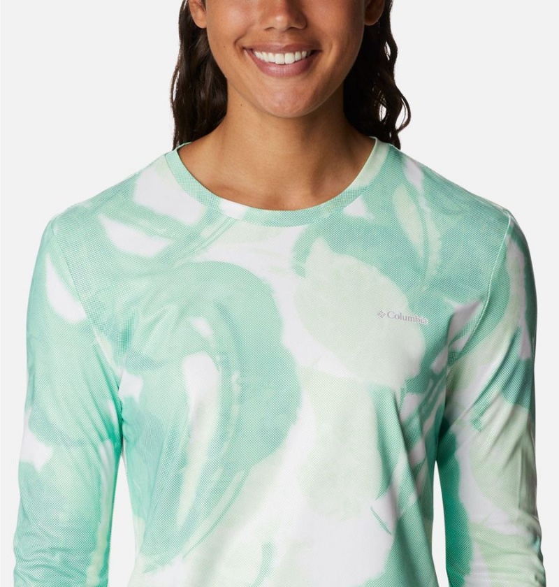 Turquoise Columbia Sun Deflector Summerdry Long Sleeve Women's T-Shirt | 80149BKTA