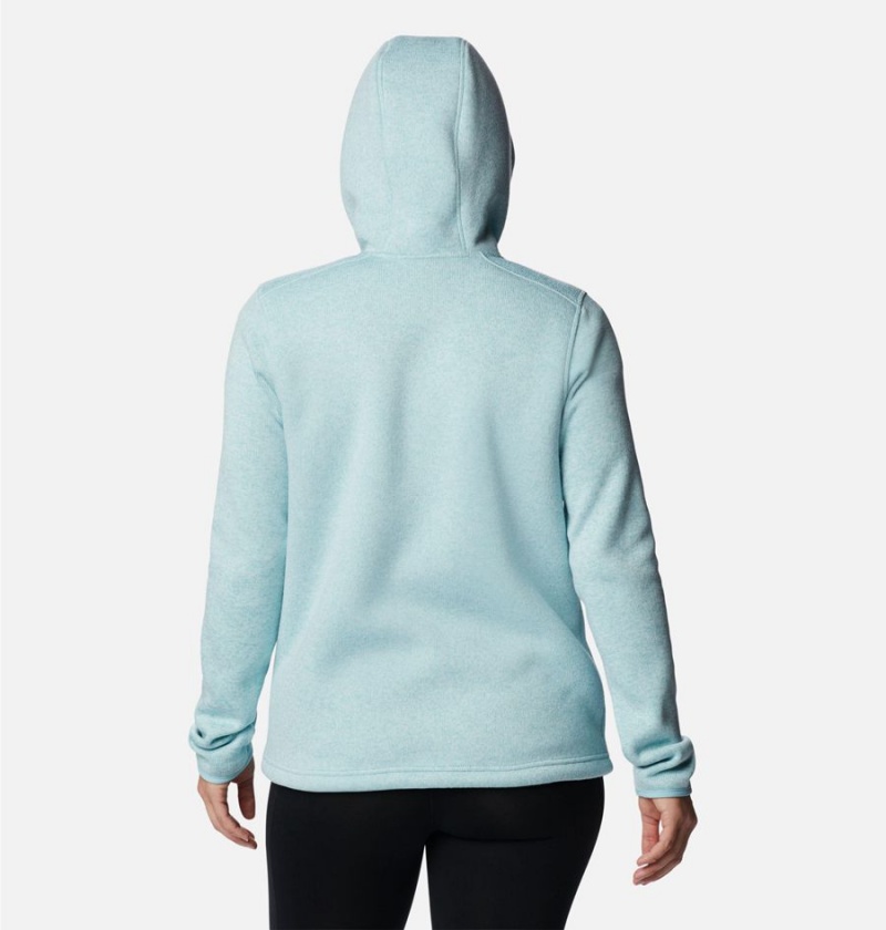 Turquoise Columbia Sweater Weather Sherpa Full Zip Hooded Women's Fleece Jacket | 56412CPHO