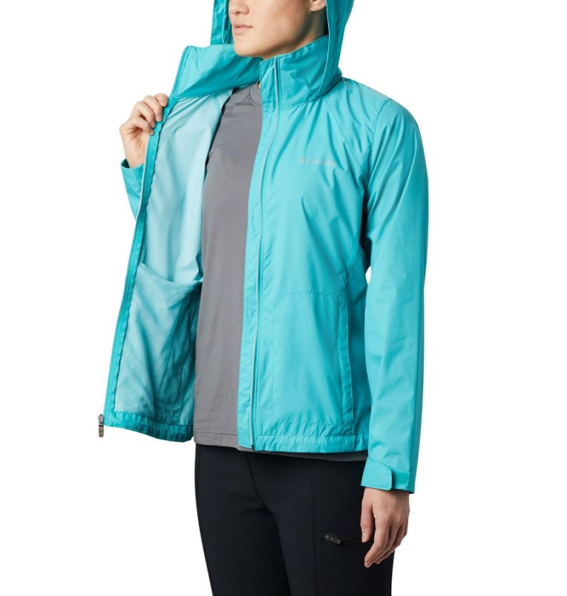 Turquoise Columbia Switchback III Women's Rain Jacket | 39120EHDS