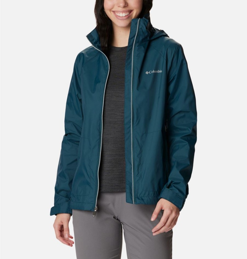 Turquoise Columbia Switchback III Women's Rain Jacket | 67084FOJA