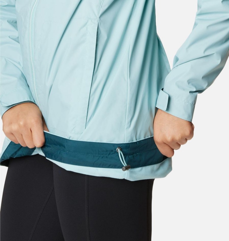 Turquoise Columbia Switchback Lined Long Women's Rain Jacket | 72349HJKB