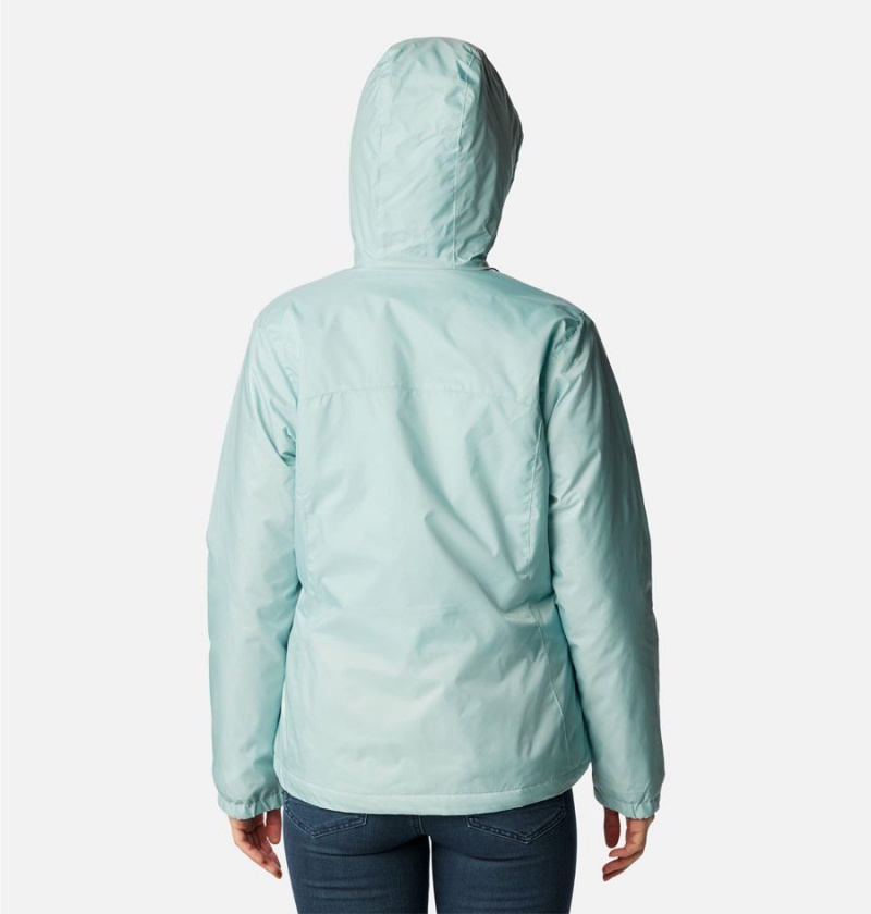 Turquoise Columbia Switchback Sherpa Lined Women's Rain Jacket | 40671RWDZ