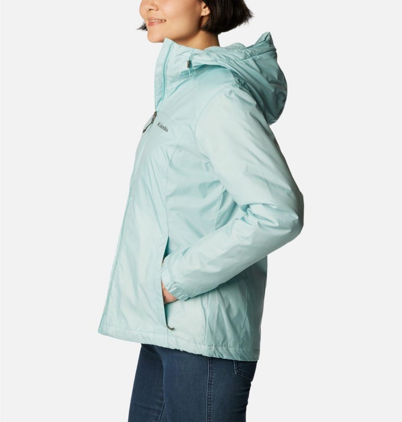 Turquoise Columbia Switchback Sherpa Lined Women's Rain Jacket | 40671RWDZ