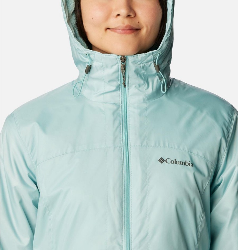 Turquoise Columbia Switchback Sherpa Lined Women's Rain Jacket | 40671RWDZ