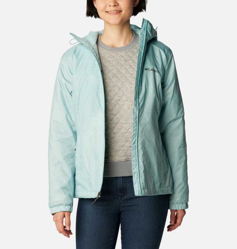 Turquoise Columbia Switchback Sherpa Lined Women's Rain Jacket | 40671RWDZ