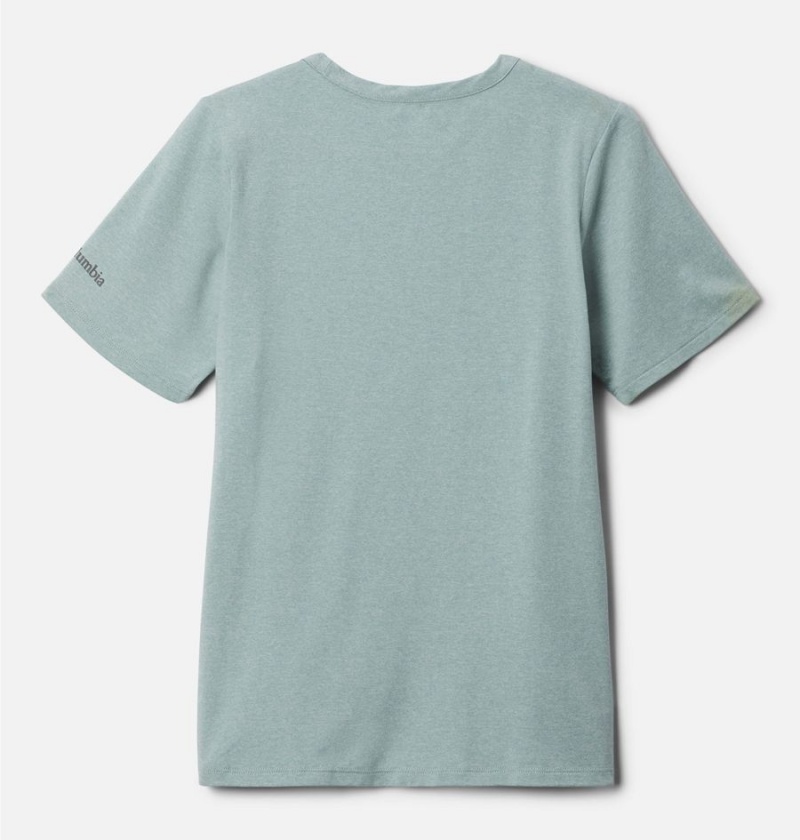 Turquoise Columbia Tech Trail Kids' T-Shirt | 98056QVSP